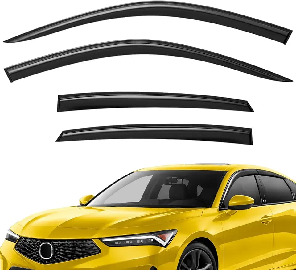Extra Durable Window Deflectors Tape-On Window Visors Rain Guards Fit for Acura Integra 2023-2026, Sun Visors, Wind Vent for Shades, Exterior Car Accessories - 4 pcs. AG0881