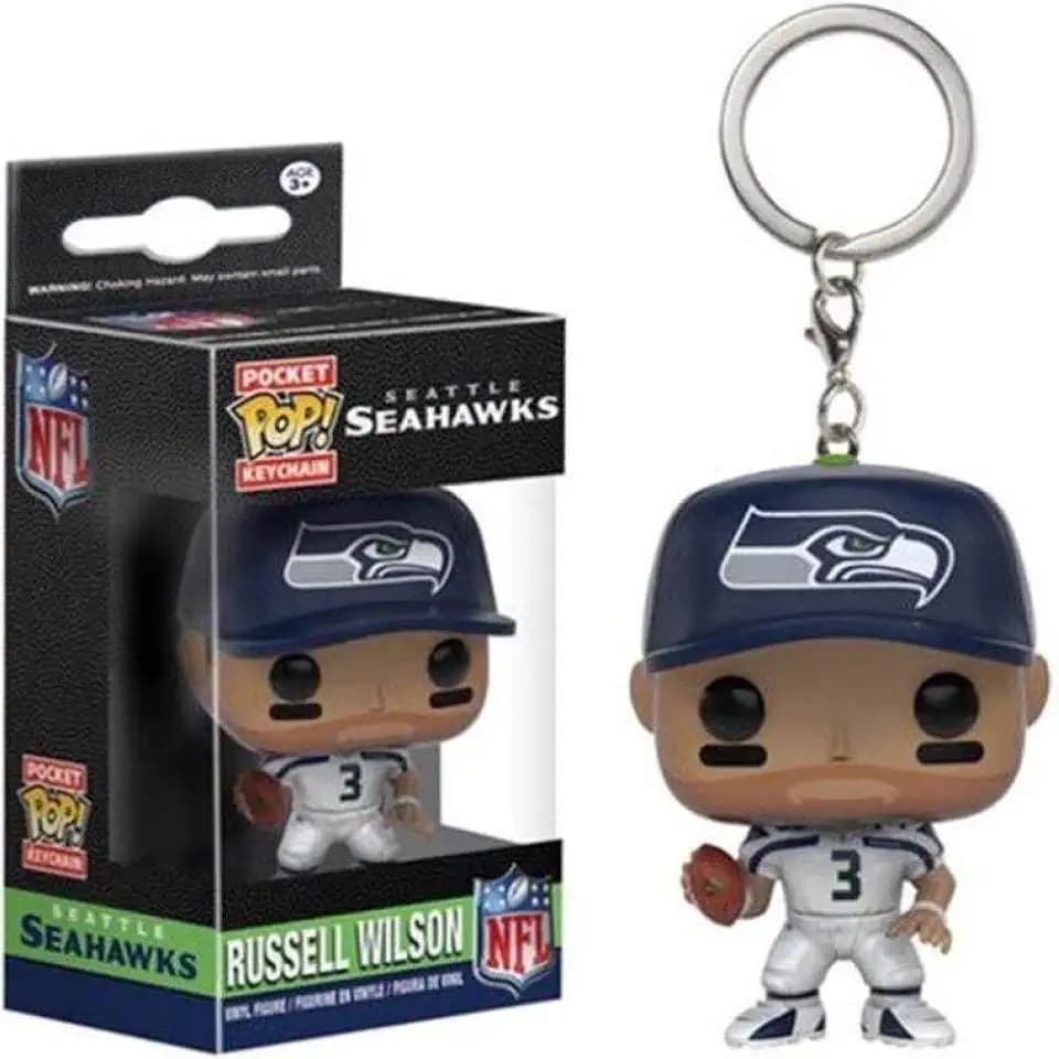 Funko POP! Schlüsselanhänger, Figur von „Russell Wilson“, Mehrfarbig, Vinyl, für Kinder ab 3 Jahren
