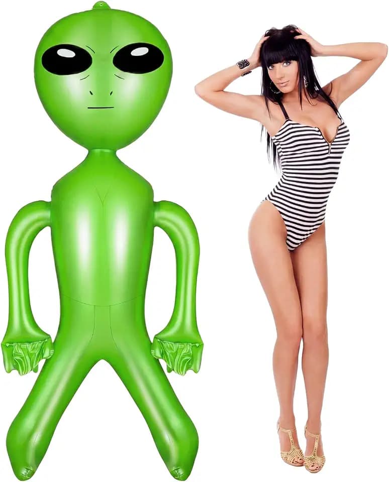 Zhanmai 63 Inch Giant Inflatable Alien, Green Blow up Alien for Halloween
