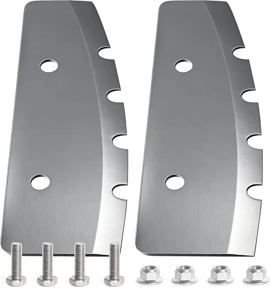 28340 2 Pack Ice Auger Blades Compatible with Eskimo Quantum Rocket Augers 8 Inch Hand Ice Auger Blade Set Stainless Steel Balanced Dual Cutting Design Includes Bolts Nuts