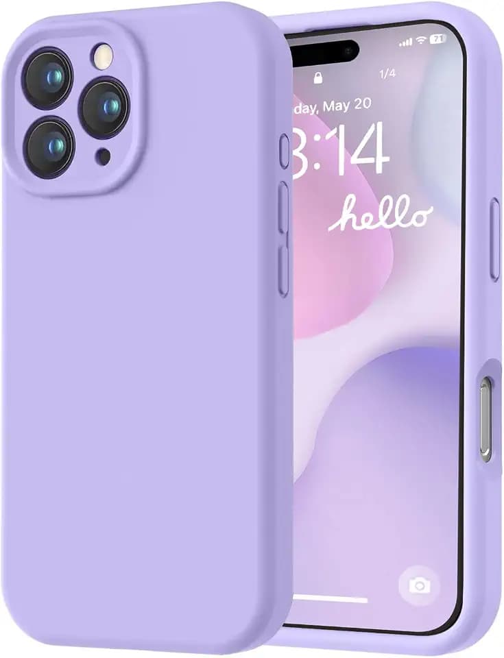 LOVE 3000 Designed for iPhone 16 Pro Case, Premium Silicone with [Soft Anti-Scratch Microfiber Lining] Shockproof Protective Phone Case for Men Women Girls 6.3", Light Purple