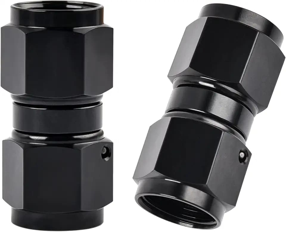 EVIL ENERGY 10AN Female to 10AN Female Straight Swivel Coupler Union Fitting Adapter Aluminum Black 2PCS