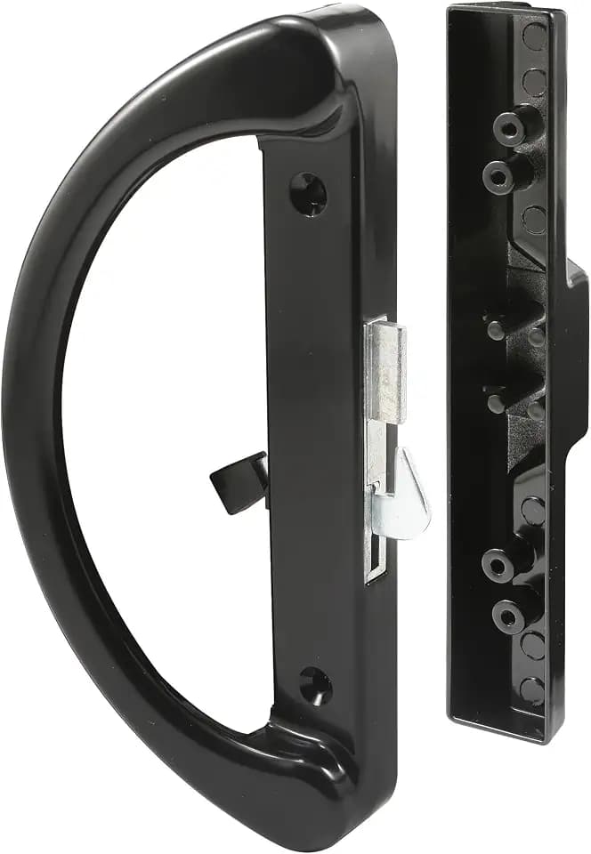 Prime-Line C 1252 Diecast Hook Latch Sliding Door Handle, Black (Single Pack)