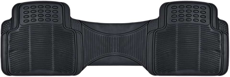 BDK Heavy Duty Rugged Ridged Complementary Rubber Rear Floor Mats Liners, All Weather Protection, Designed for Trucks Cars Sedan SUV