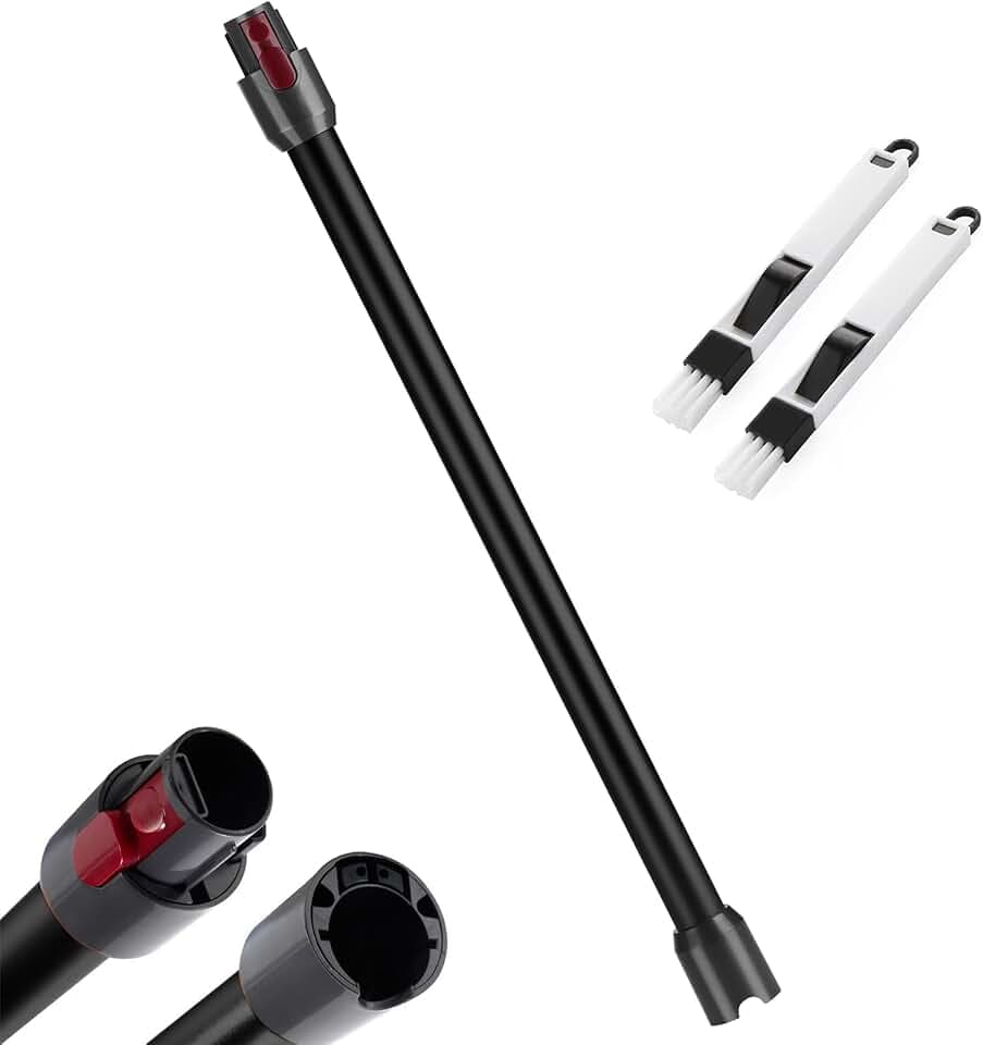 Verlängerungsrohr kompatibel mit Dyson V7 V8 V10 V11 V15 - Ersatz Teleskop-Saugrohr für Dyson, Starres Verlängerungsstange mit 2-in-1 Bürste, Zubehör für Staubsauger, Schwarz
