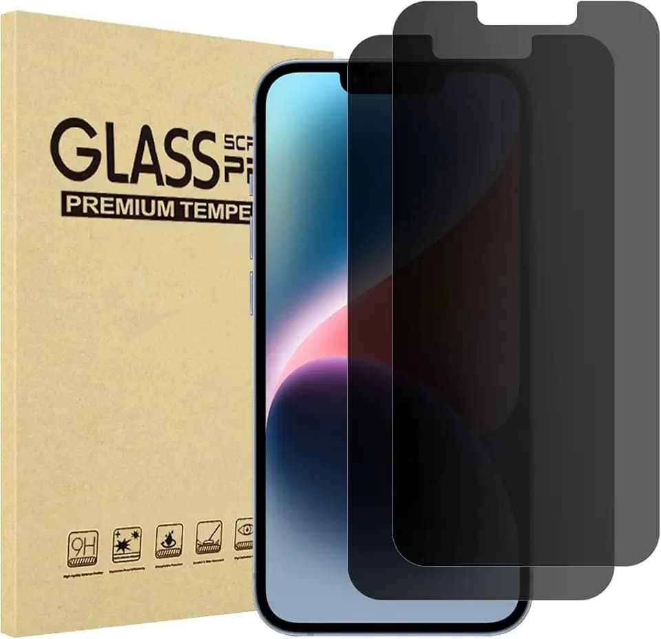 ProCase 2 Pack Privacy Screen Protector for iPhone 17e/ 16e/ 14/13 /13 Pro