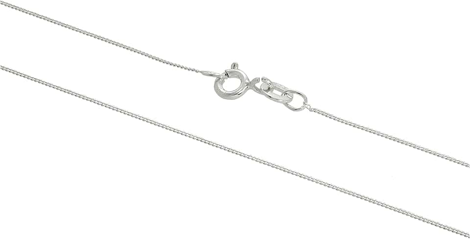 jewellerybox Sterlingsilber 0,5 mm sehr fein Diamantschliff Panzerkette 35,6-81,2 cm (14-32 Inches)
