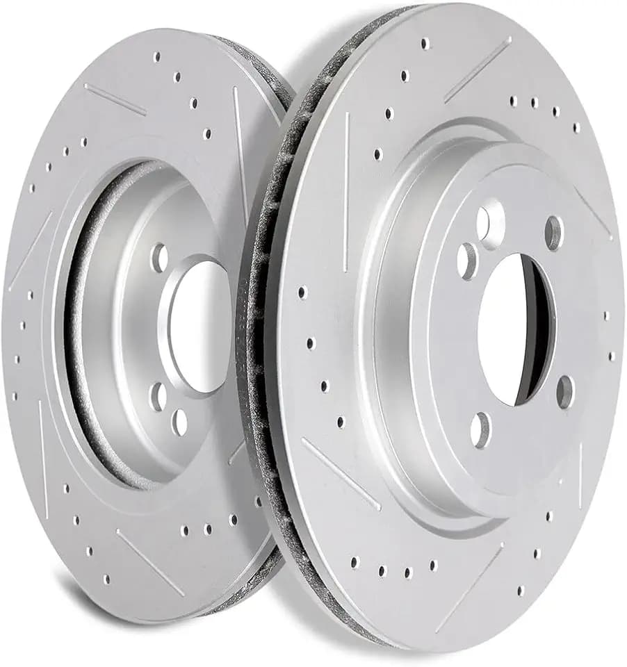 SCITOO Front Brake Rotors 2pcs Drilled & Slotted Brakes Rotor:34231