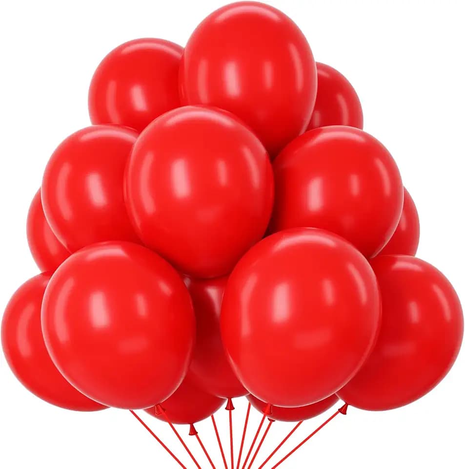 Luftballons Geburtstag Rot, 100 Stück Matt Rote Luftballons Geburtstag, Latex Helium Ballons für Valentinstag Hochzeit Baby Shower Babyparty Jahrestag Silvester Dekorationen Party Deko, 12 Zoll