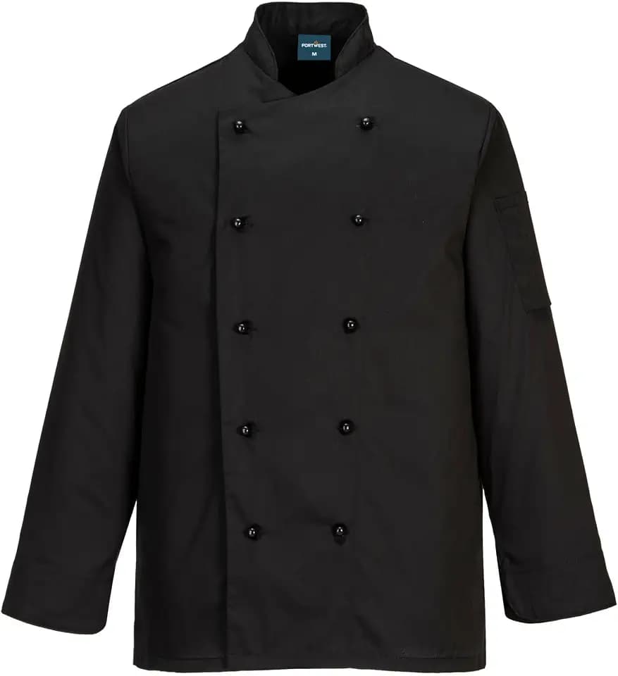 Portwest C834 Somerset Kochjacke Abnehmbare Knöpfe Poly-Baumwolle Langarm