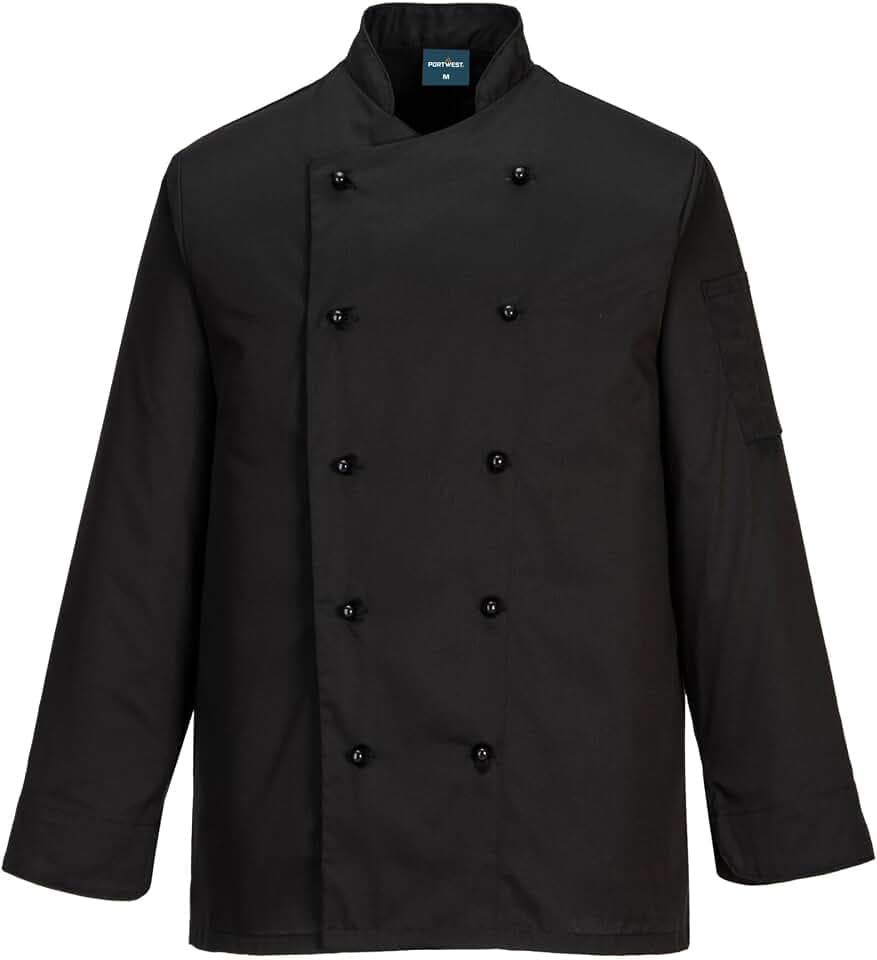 Portwest C834 Somerset Kochjacke Abnehmbare Knöpfe Poly-Baumwolle Langarm