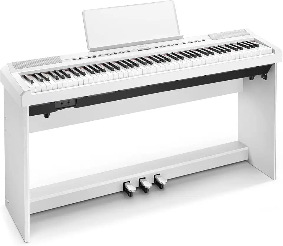 Donner DEP-20 Digitalpiano 88 Tasten Hammermechanik, Ständer, Pedal, Weiß