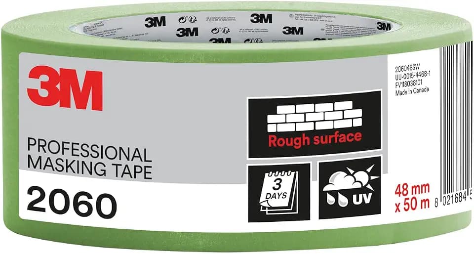 3M Pro Malerabdeckband 2060 für grobe Oberflächen, 1 Rolle, 48 mm x 50 m – UV- und wasserbeständig, für den Innen- und Außenbereich, geeignet für Maler- und Dekorationsarbeiten
