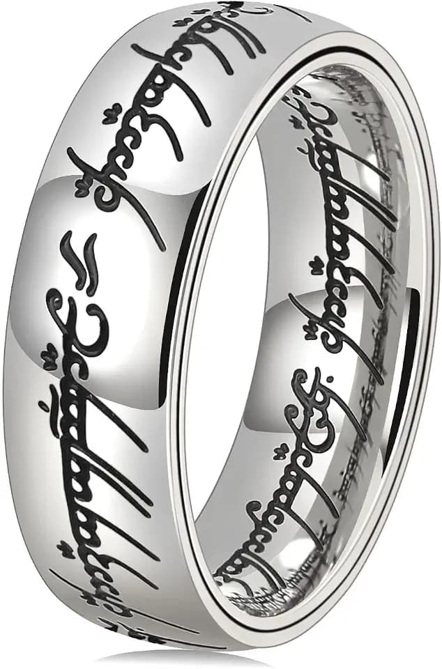 Men's Spinner Fidget Ring for Anxiety Lord of The Rings Ring for Men Women Stainless Steel Gold Ring