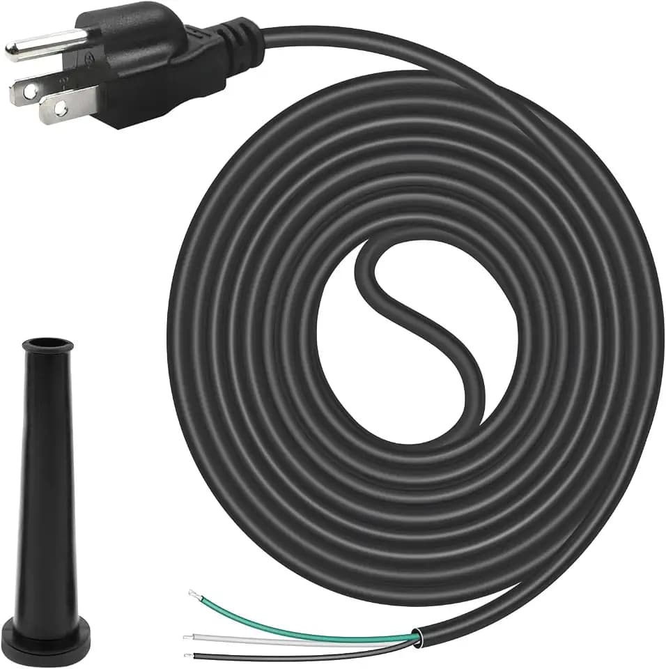 9.8FT 3 Prong 14AWG Heavy Duty Replacement Power Supply Cord ，Rubber (15A)