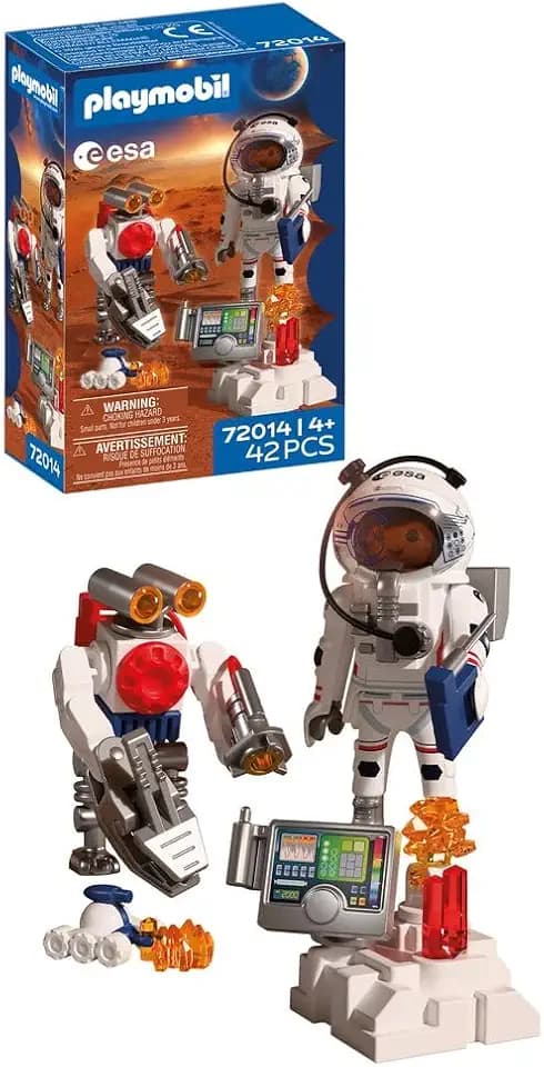 PLAYMOBIL Space ESA Astronaut mit Roboter | Mit Mars-Crawler, Analyse-Station & 3 Gesteinsproben | Weltraumforschung im Kinderzimmer | Hochwertiges Spielzeug Set | Für Kinder ab 4 Jahren | 72014