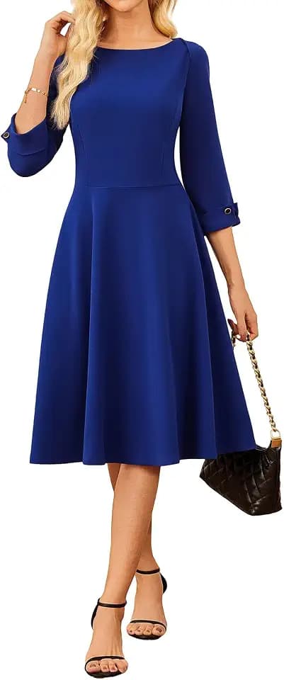 GRACE KARIN Work Dresses for Women Fit and Flare Midi Dress