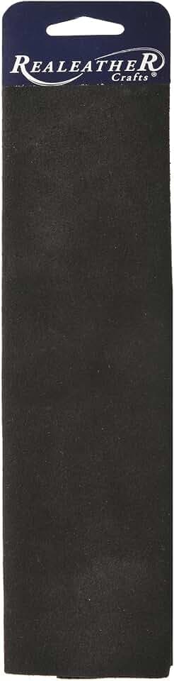 Realeather SS0811-2001 Suede Leather Sheet for Crafting, 3-4oz, Black, 1-Piece
