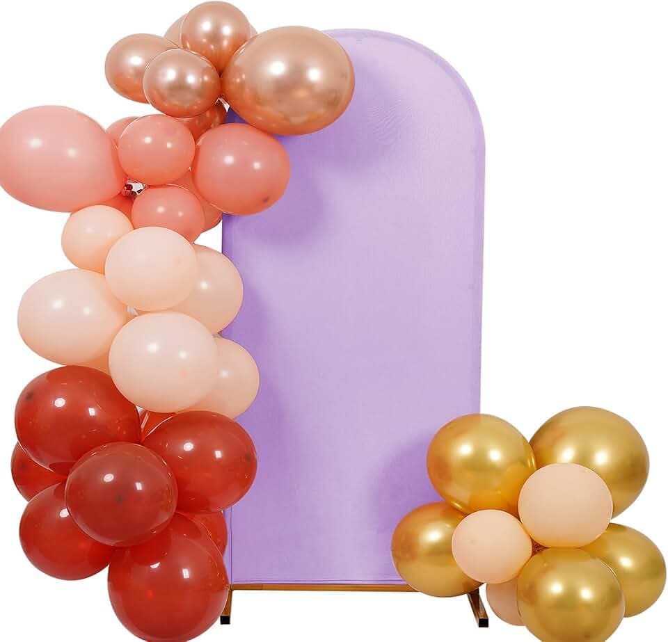 Peomeise 6.6FT Wedding Arch Cover，Lavender Arch Backdrop Cover Stretchy Spandex Backdrop Stand Covers for Birthday Party Ceremony Banquet Decor(79.2" L x 39.6" W)