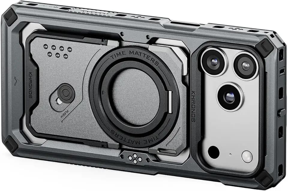 Tilta Khronos Case Compatible with iPhone 17 Pro Max - Space Gray | Snap in Design | Locking Clamp for Secure Mounting | Passthrough Power | Works with Focus Handles, Cooling Modules, Filters