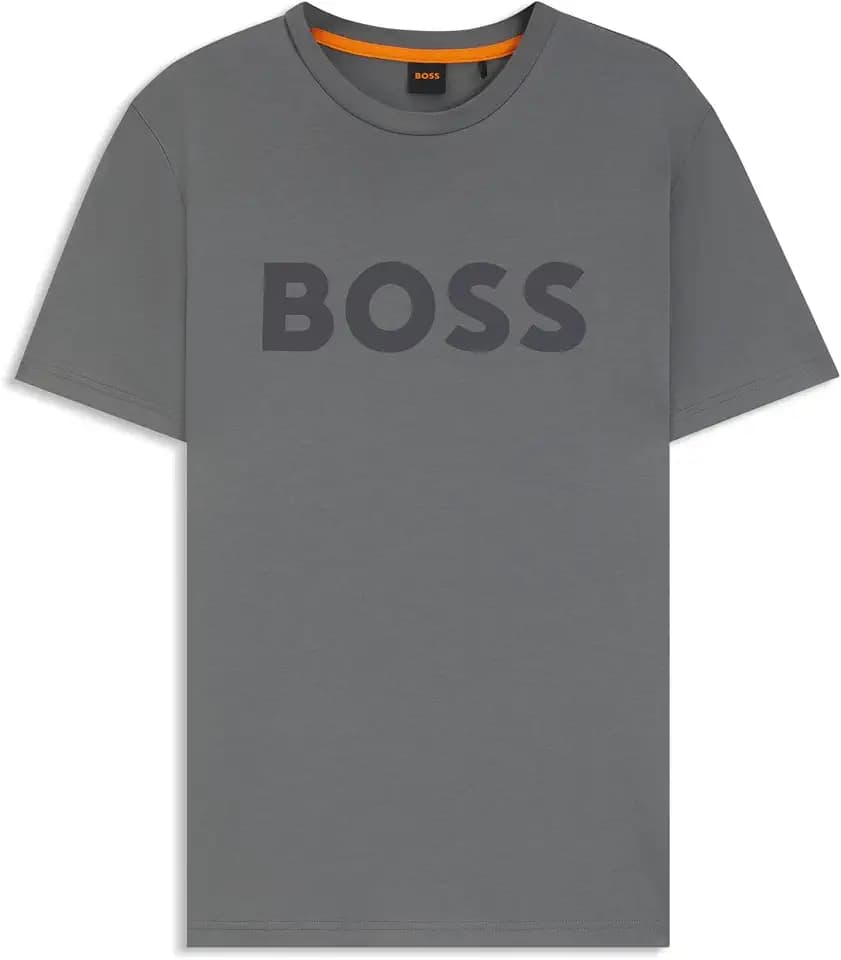 BOSS Herren Thinking 1 T-Shirt aus Baumwoll-Jersey mit großem Logo-Print