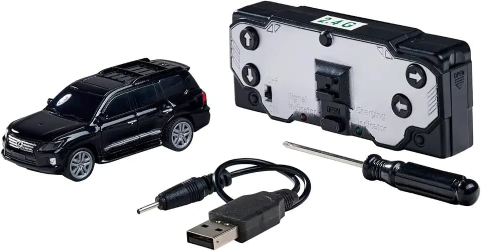 Carson 1:60 Nano Racer Lexus LX570 schwarz - Ferngesteuertes Auto, RC Fahrzeug, Spielzeug für Kinder, Remote Controled, RC Car, 2,4 GHz Fernbedienung