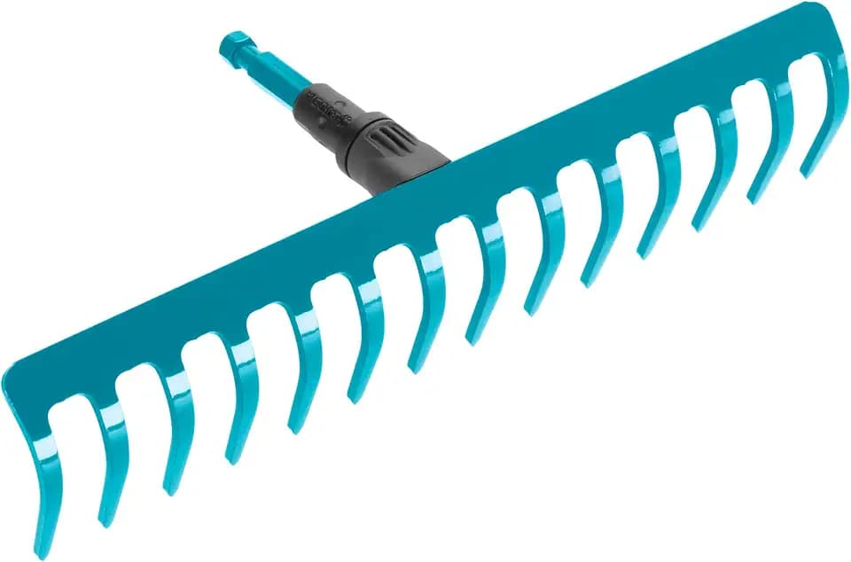 Gardena combisystem-Rechen: Praktische Harke mit 14 Zinken, ideales Gartenzubehör zum Rechen, Unkrautentfernen und zur Bodenbearbeitung, Arbeitsbreite 36 cm, passend zu Allen cs-Stielen (3178-20)