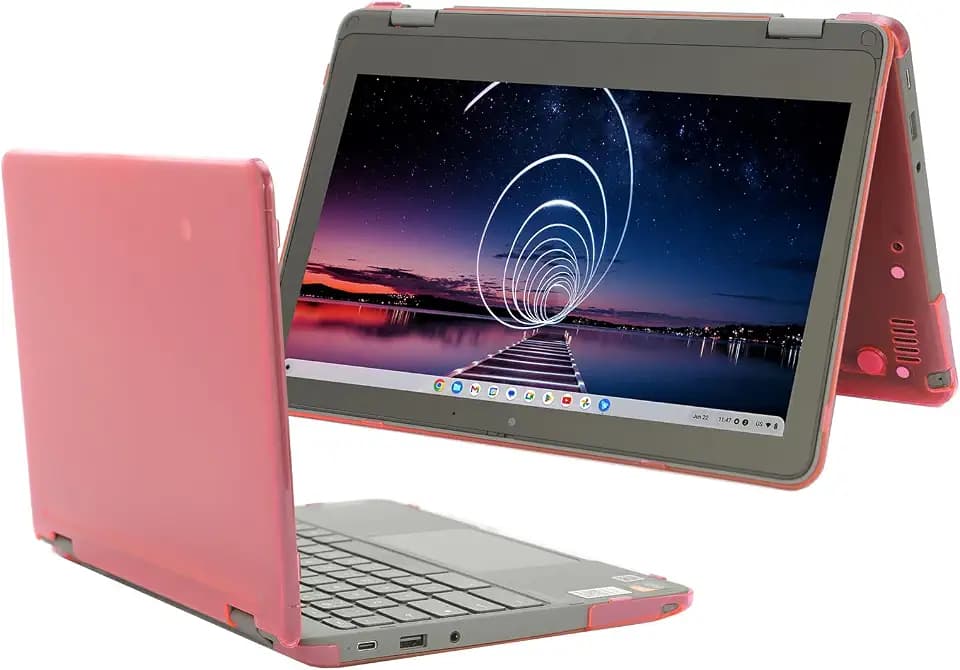 mCover Hard Shell Case ONLY Compatible for 2023~2024 11.6" Lenovo Chromebook 300E Yoga Gen4 / 100E Gen 4 Laptop (NOT Fitting Any Other Lenovo Models) - Pink