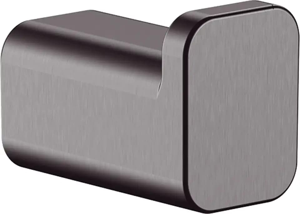hansgrohe AddStoris - Handtuchhaken, Handtuchhalter, Bademantelhaken, verdeckte Befestigung, Badezimmer Zubehör, Brushed Black Chrome, 41742340