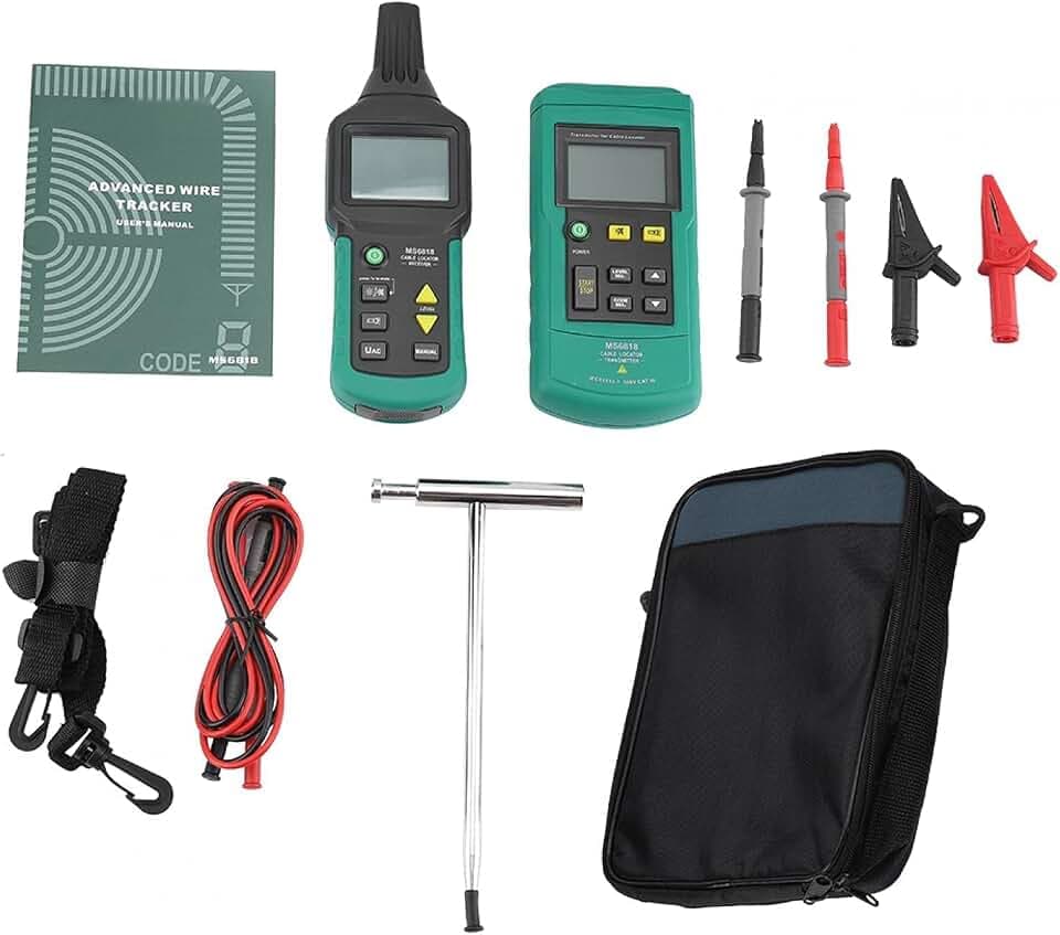 Wire Cable Locator, Digitales Tragbare Profi Kabelsucher für Testkabelnetzwerke, unterirdische Telefonleitungen, Stromkreise, Rohrleitungen, Sicherungen, Schalter, Kurzschlussfinder (MS6818)