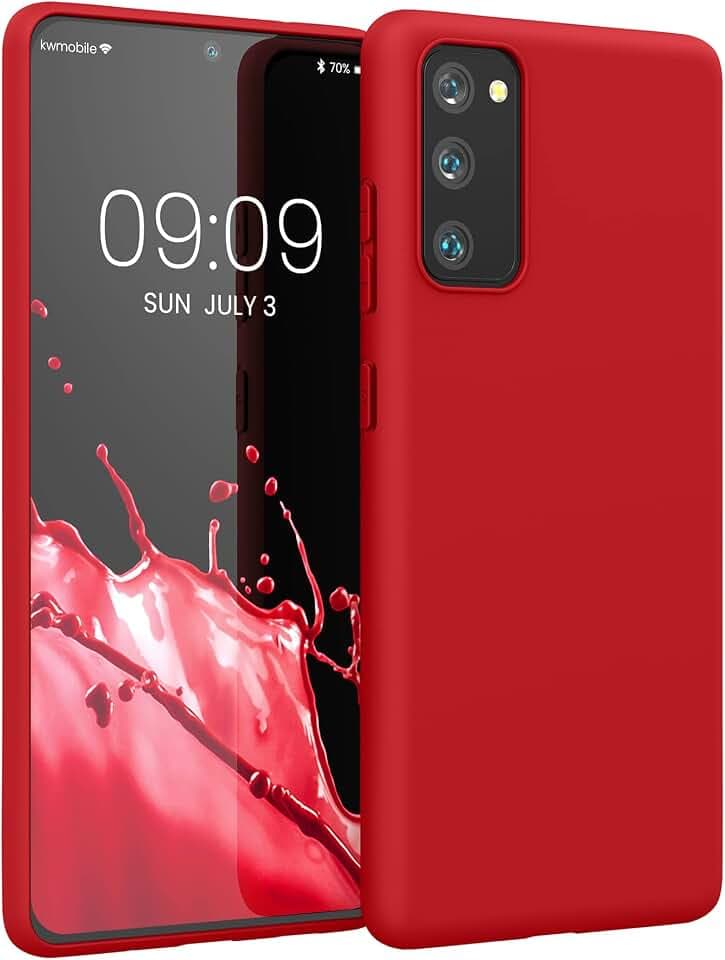 kwmobile Hülle für Samsung Galaxy S20 FE TPU Case - Handyhülle unterstützt kabelloses Laden, Flexible Schutzhülle, gummiertes Cover in Klassisch Rot