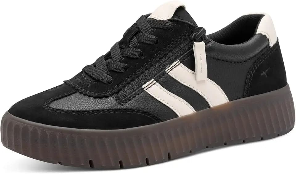 Tamaris Wide FIT Sneaker Materialmix Leder/Textil/Synthetik H-Weite