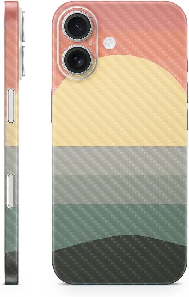 Carbon Fiber Phone Skin Compatible with Apple iPhone 17 - Sunset Forest - Premium 3M Vinyl Protective Wrap Decal Cover - Easy to Apply | Crafted in The USA by MightySkins