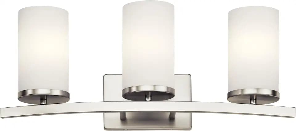 Kichler Crosby 3-Light Bathroom Vanity Light, Brushed Nickel