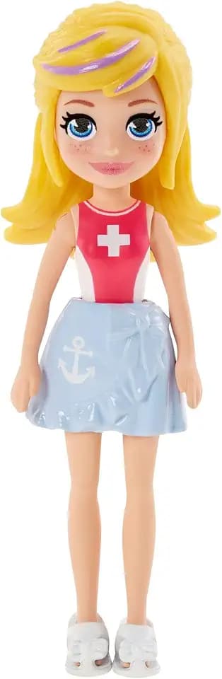 Polly Pocket Große Figur 7 cm mit trendigem Outfit, Polly, Shani oder Lila, zufälliges Modell, Kinderspielzeug, FWY19