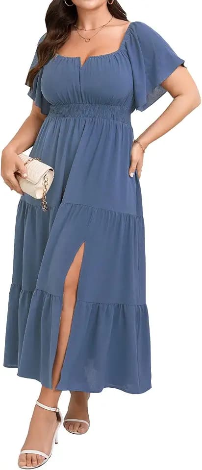 SCOMCHIC Womens Plus Size Wedding Guest Cocktail Dresses