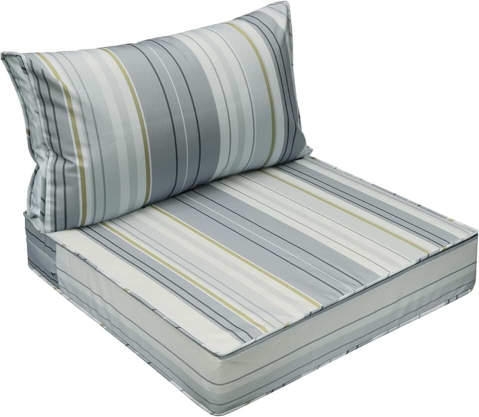 AAAAAcessories Outdoor Chair Cushions, 24 x 24 x 5 + 13.5 in, Set of 1