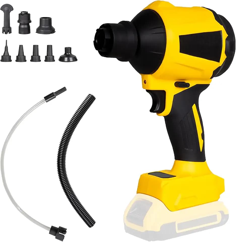 Akku Gebläse kompatibel mit Dewalt 18V/20V, 1000w 0-40000RPM Schnurlos Luftgebläse Luftdüster Tragbar Staubbläser Handgebläse für Reinigung von PC, Tastatur und Auto(ohne Akku) (Gelb)