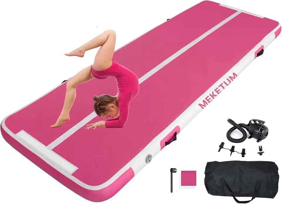 Air Turn Track Matte 2m 3m 4m 5m 10/20cm Dicke Turnen Matten Aufblasbar Gymnastikmatte Rutschfest Sportmatte für Zuhause/Training/Tumbling/Yoga/Outdoor/Fitness