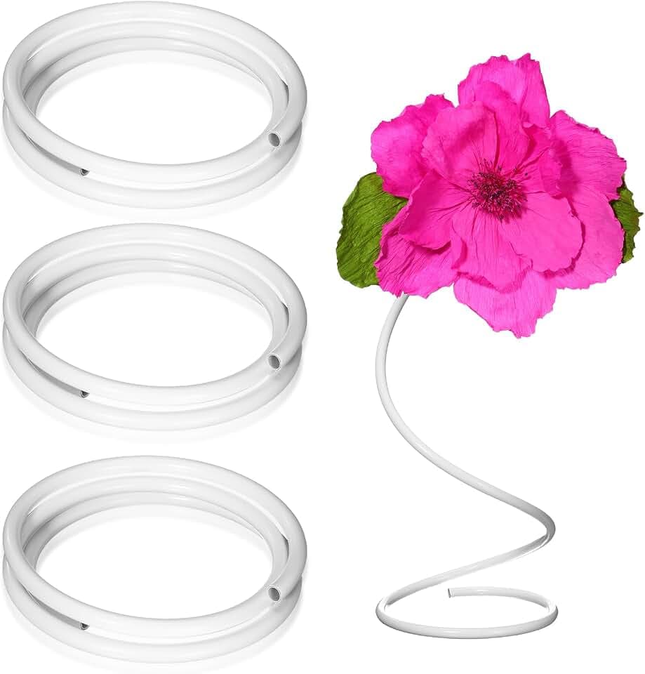 Tioncy 3 Pcs 6.56ft Flexible Pipe PVC Tube Bendable Pipe Stem, White