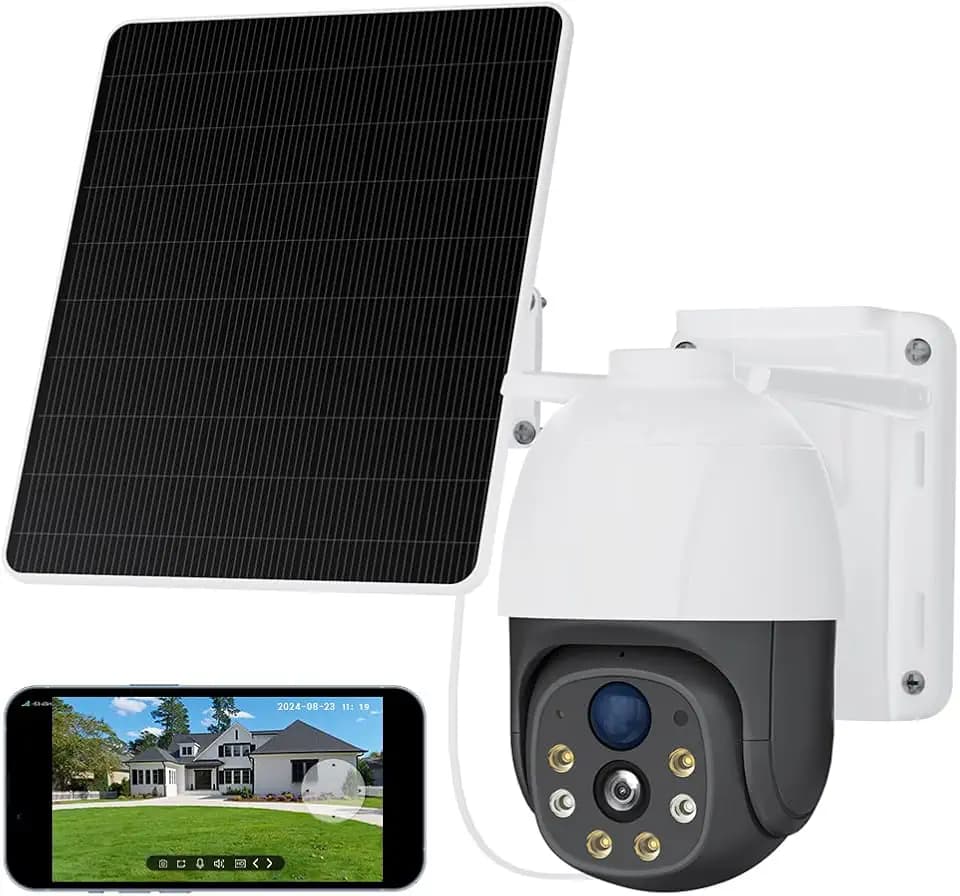 XIAOVV 4G LTE Überwachungskamera Aussen Akku mit SIM Karte,Solar Outdoor-Kamera,4MP Auflösung,10.000 mAh Akku,360° Drehung,IP65 wasserdicht,PIR Erkennung,2-Wege-Audio, (P5 Plus)