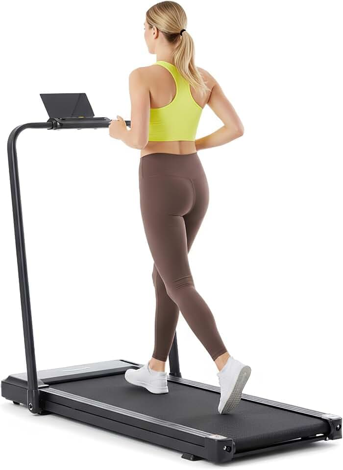 Sweetcrispy Walking Pad Treadmill with Handle Bar for Small Spaces