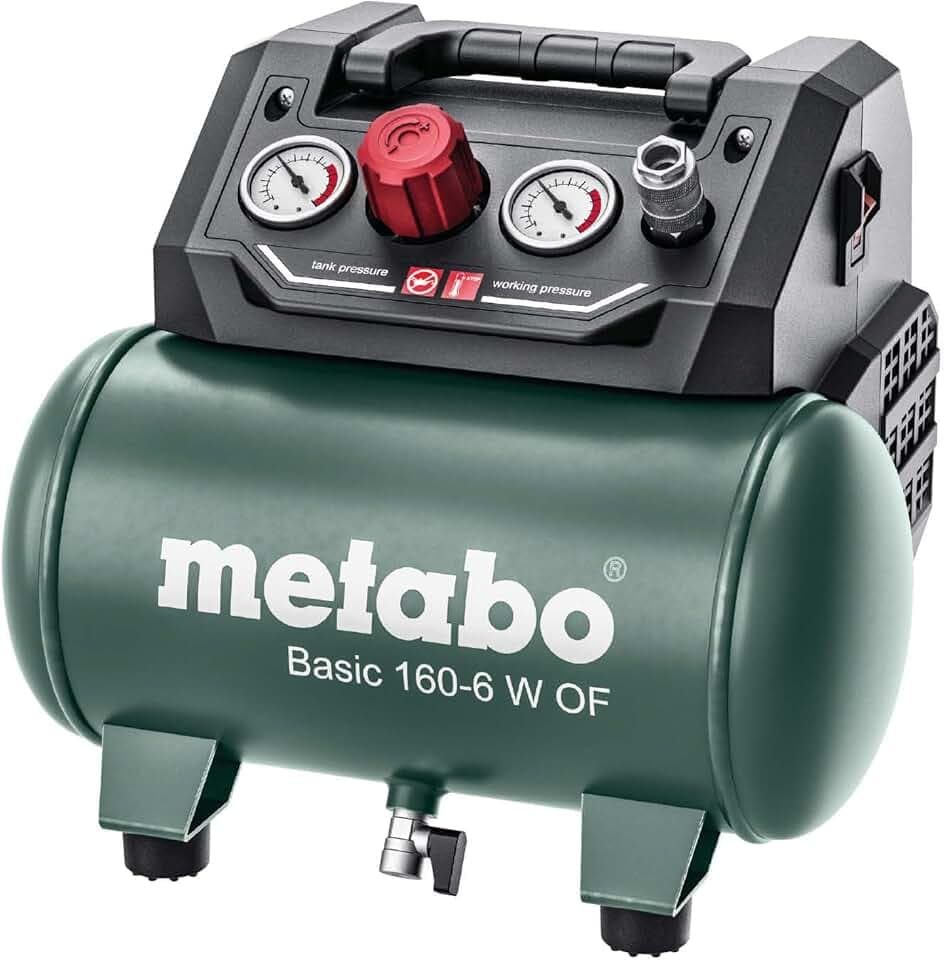 metabo Kompressor Basic 160-6 W OF, 6 l Druckluftkompressor, Tragbar