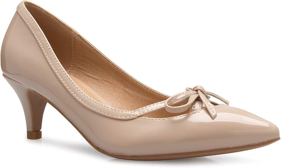 Olivia K Women¡¯s Classic Closed Toe D'Orsay Bow Kitten Heel Pump | Dress, Work, Party Mid Heeled Pumps