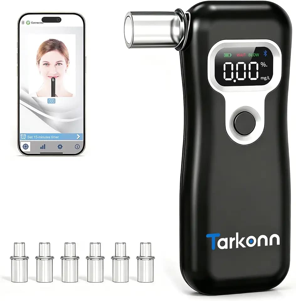 Personal Breathalyzer - Fuel Cell Sensor Alcohol Tester with App, Alcohol Breath Tester (S)
