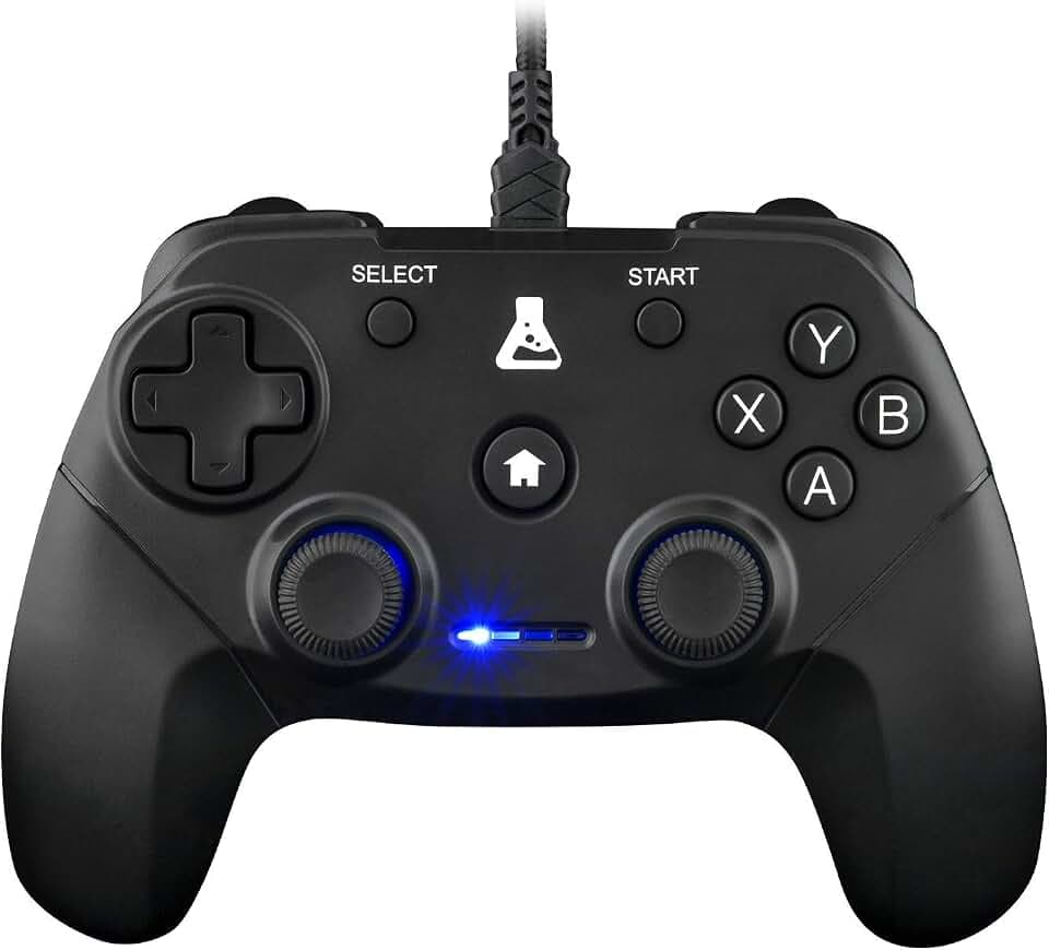THE G-LAB K-Pad THORIUM - Gaming-Controller PC & PS3 USB mit integrierter Vibration, Gamepad-Game-Controller-Kabel verbunden - Joystick für PC Windows 10-11, PS3 (Mit Kabel)