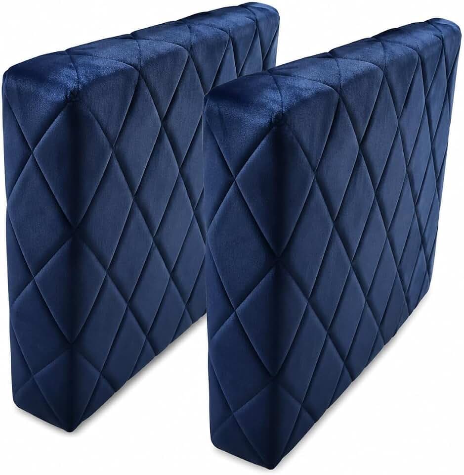 Garvee Blue Velvet Armrest Module for Modular Sectional Sofa Diamond Tufted Couch Side Arm Piece Wood Frame Modular Sofa Component for Living Room Apartment Lounge Furniture