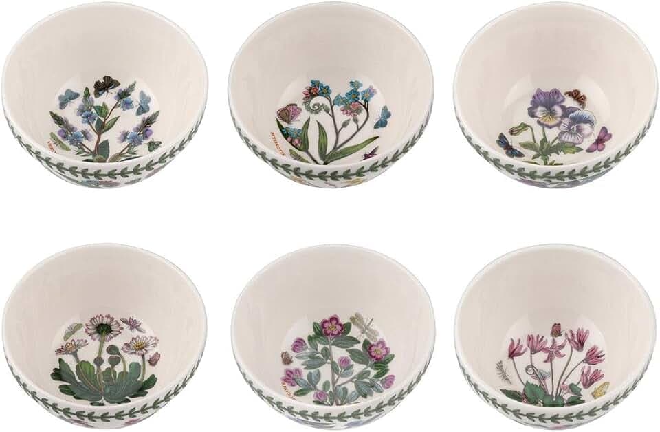 Portmeirion Botanic Garden Stapelschüssel-Set, 12,7 cm, 6 Stück + Beau Perr
