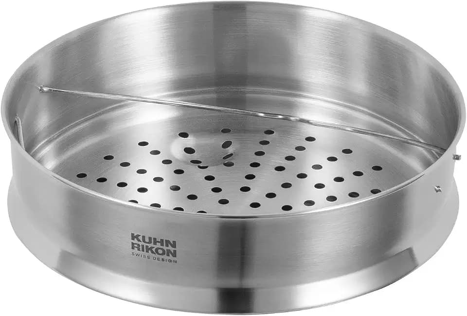 KUHN RIKON Dämpfeinsatz stapelbar 22cm, passend für alle Kochtöpfe ab Ø 22cm Durchmesser, Silber