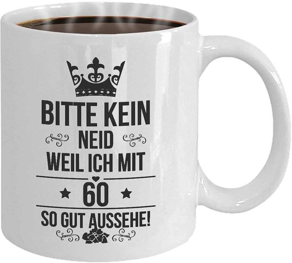 Tasse zum 60 Geburtstag Jahrgang 1966 geboren Keramik 375 Milliliter Mann Frau